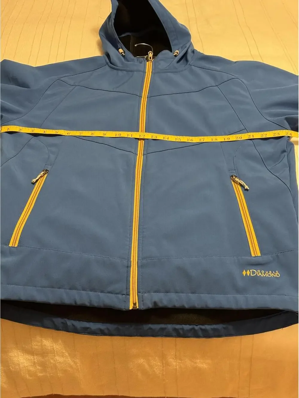 Double Diamond Blue Softshell Fleece-Lined Jacket Women's Large Full Zip Hooded - Picture 6 of 8